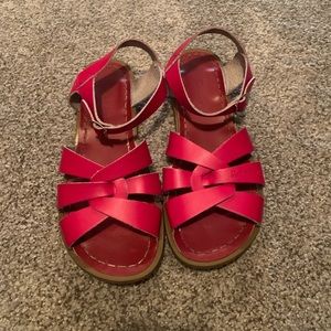 Red saltwater sandals